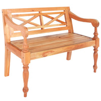 vidXL Panchina Batavia 98 cm Legno Massello di Mogano Marrone Chiaro 246967