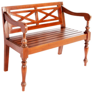 Panchina Batavia 98 cm Legno Massello di Mogano Marrone Scuro 246968