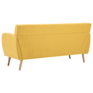 Divano a 3 Posti Rivestito in Tessuto 172x70x82 cm Giallo 247127