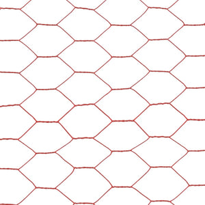 Recinzione in Rete per Pollaio in Acciaio e PVC 25x0,5 m Rossa 143297