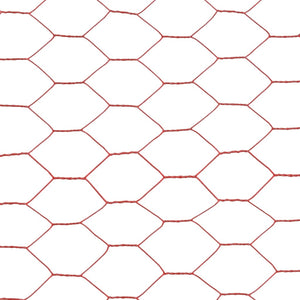 Recinzione in Rete per Pollaio in Acciaio e PVC 25x1 m Rossa 143305