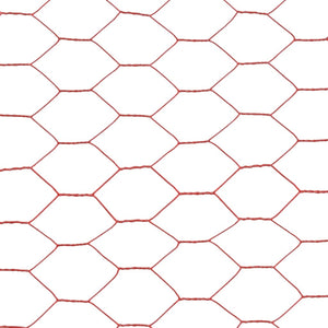 Recinzione in Rete per Pollaio in Acciaio e PVC 25x1 m Rossa 143307