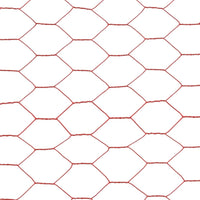 Recinzione in Rete per Pollaio in Acciaio e PVC 25x1,2 m Rossa 143308