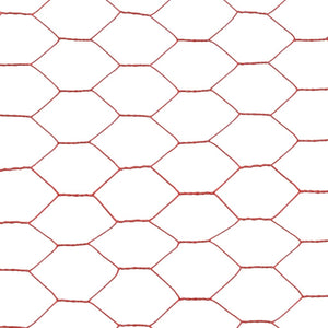 Recinzione in Rete per Pollaio in Acciaio e PVC 25x1,5 m Rossa 143309