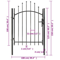 Cancello da Giardino in Acciaio 1x1,5 m Nero