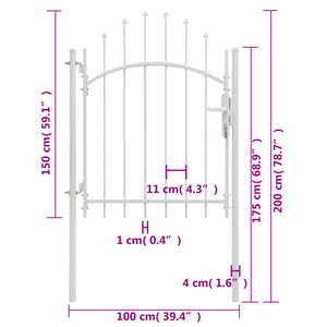 Cancello da Giardino in Acciaio 1x2 m Bianco cod mxl 42719