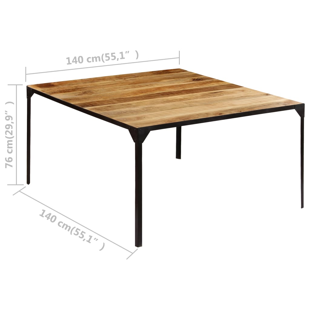 Tavolo da Pranzo 140x140x76 cm in Legno Massello di Mango cod 11103