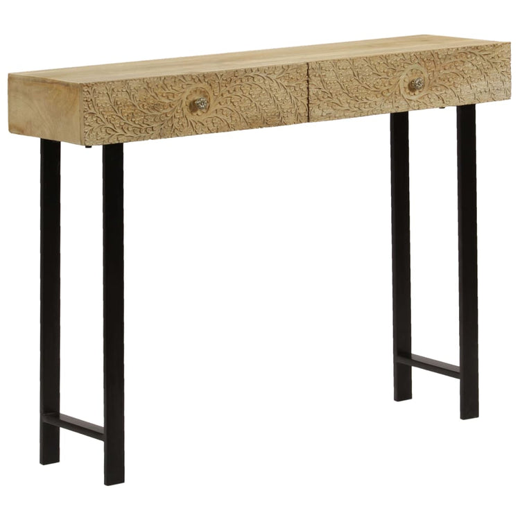 Tavolo Consolle in Legno Massello di Mango 102x30x79 cm