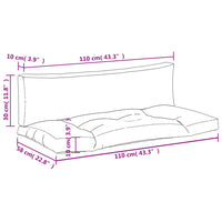 Cuscini per Pallet 2 pz Grigi in Tessuto 44651