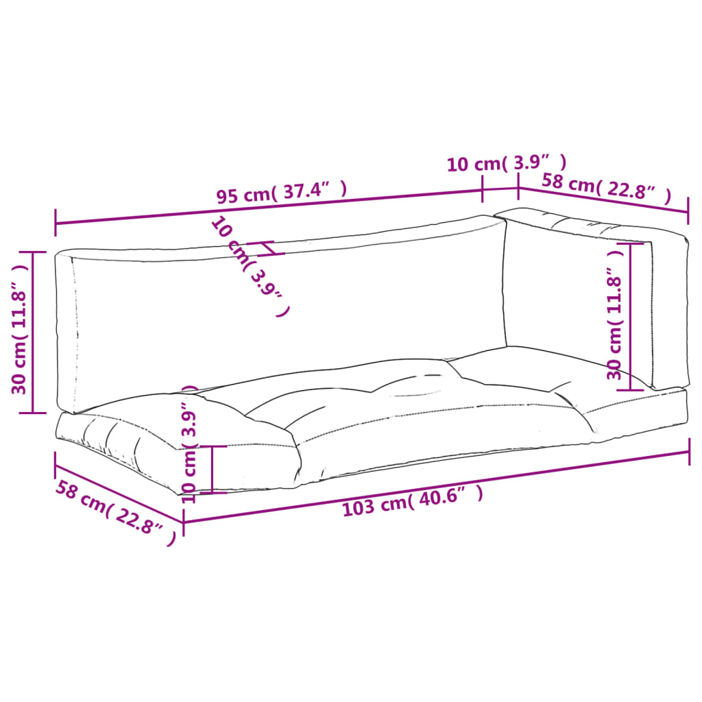 Cuscini per Pallet 3 pz Rossi in Poliestere  cod mxl 68021