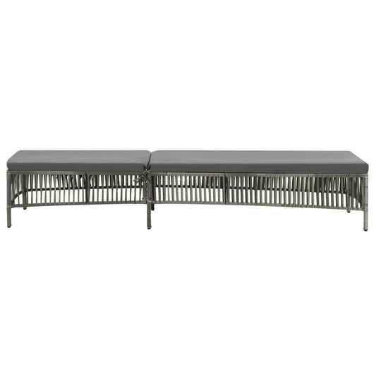 Lettino Prendisole con Cuscino in Polyrattan Grigio cod mxl 5779