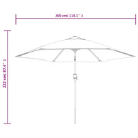 Ombrellone da Esterni con Palo in Metallo 300 cm Grigio Talpa 44500