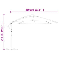 Ombrellone a Sbalzo con Palo in Alluminio 350 cm Antracite 44505