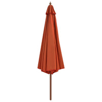 Ombrellone da Esterni con Palo in Legno 350 cm Terracotta 44532