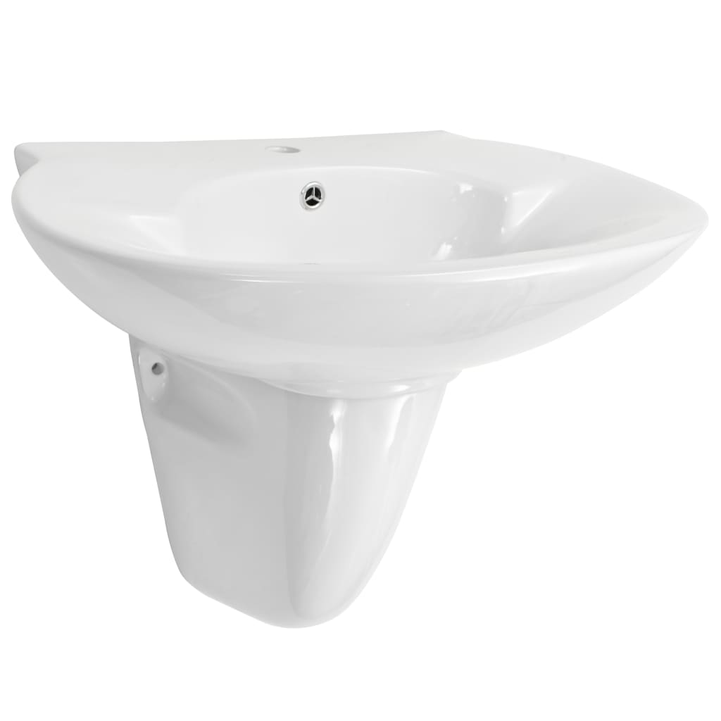 Lavabo a Parete in Ceramica Bianco 690x520x210 mm 143009