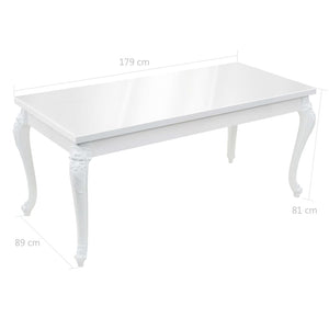 Tavolo da Pranzo 179x89x81 cm Bianco Lucido cod mxl 10437