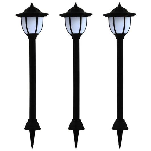 Lampade Solari da Esterni 3pz a LED Nero 44471