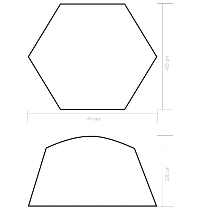 Tenda per Piscina in Tessuto 500x433x250 cm Blu cod mxl 49667