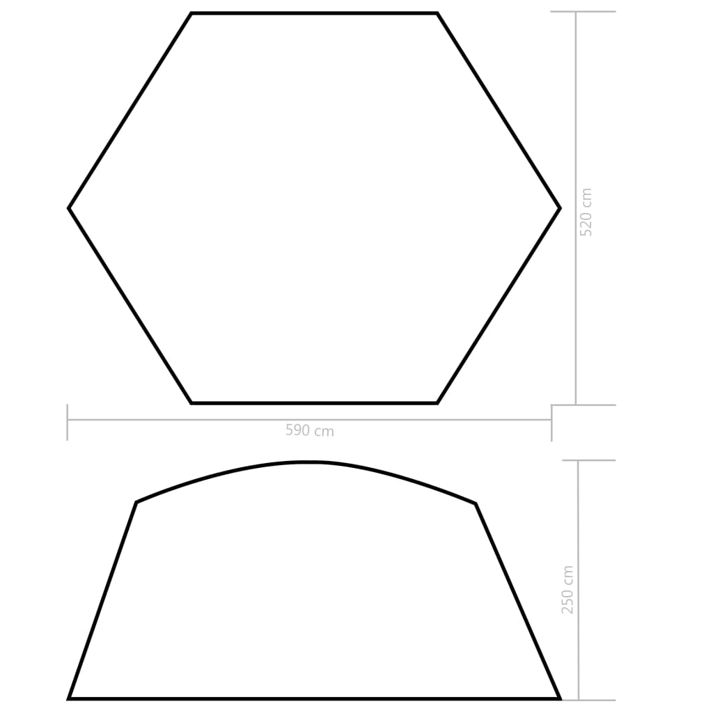 Tenda per Piscina in Tessuto 590x520x250 cm Blu 91575