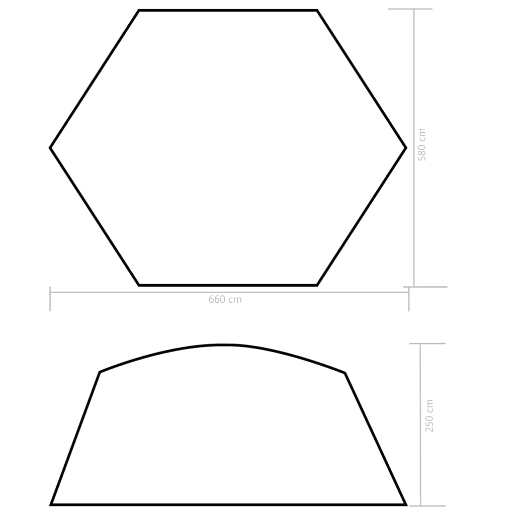 Tenda per Piscina in Tessuto 660x580x250 cm Blu cod mxl 49111