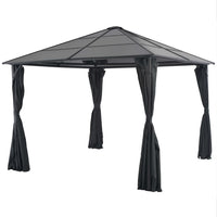 Gazebo con Tende in Alluminio 3x3 m Nero 44640