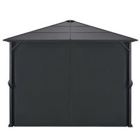 Gazebo con Tende in Alluminio 3x3 m Nero 44640