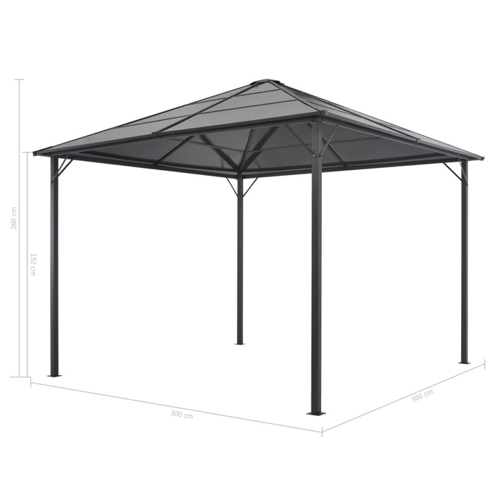 Gazebo con Tende in Alluminio 3x3 m Nero cod mxl 66104