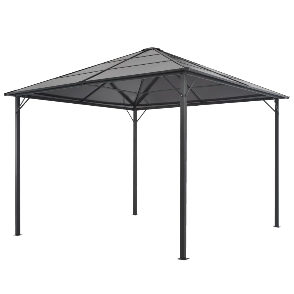 Gazebo con Tettuccio in Alluminio 3x3 m Nero 44641