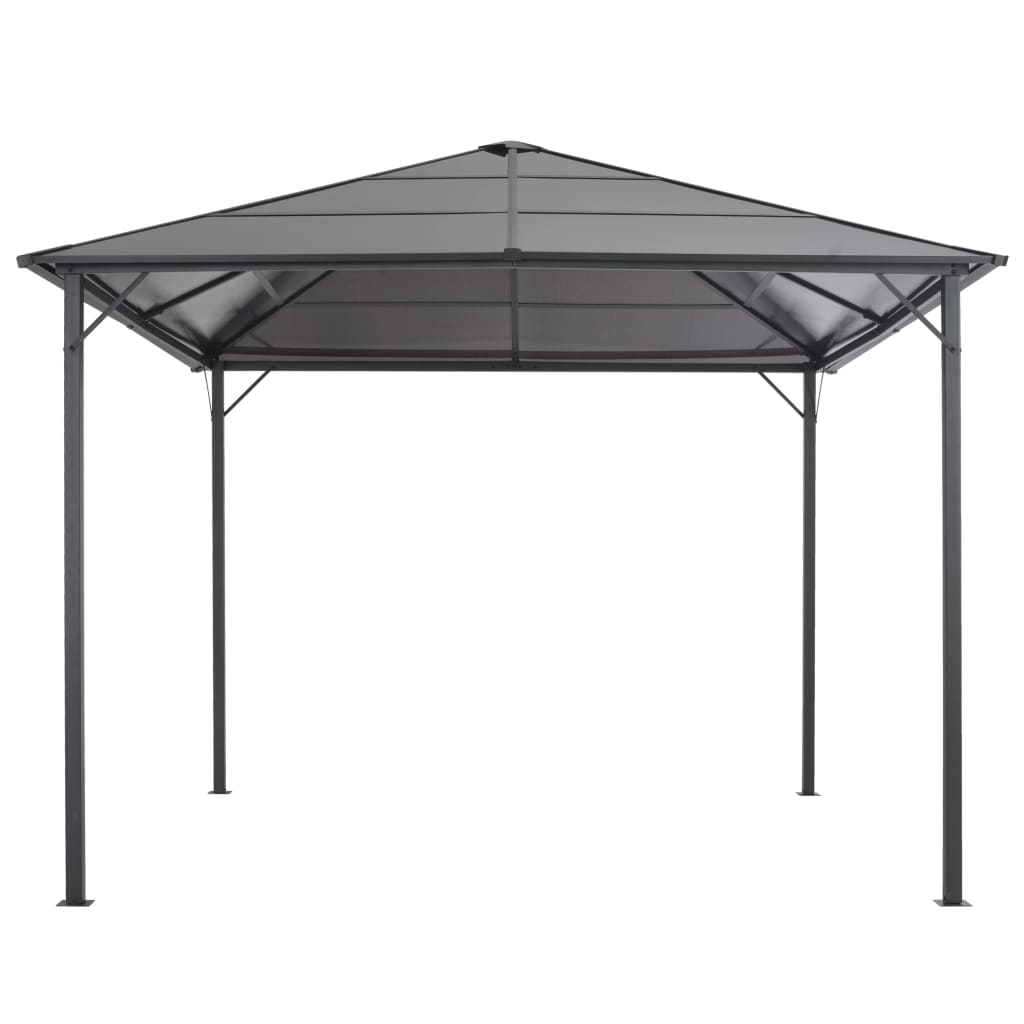 Gazebo con Tettuccio in Alluminio 3x3 m Nero 44641