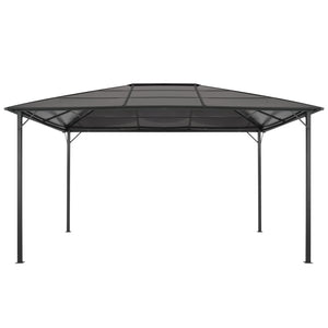 Gazebo con Tetto in Alluminio 4x3x2,6 m Nero