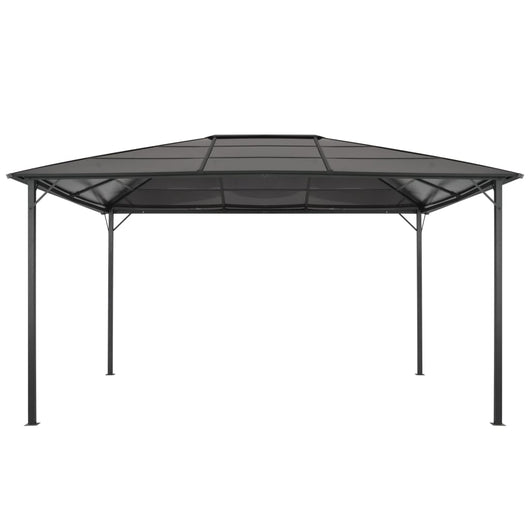 Gazebo con Tetto in Alluminio 4x3x2,6 m Nero