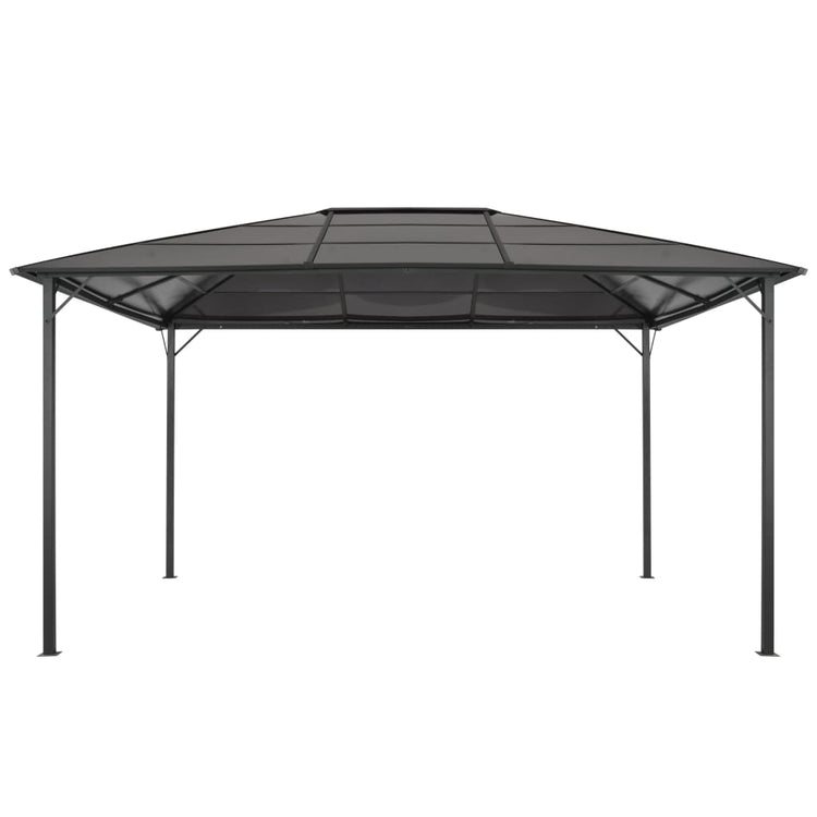 Gazebo con Tetto in Alluminio 4x3x2,6 m Nero