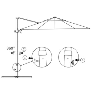 Ombrellone a Sbalzo con Palo in Alluminio 300 cm Grigio Talpa 44623