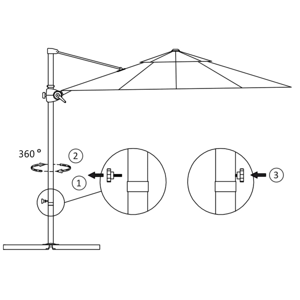 Ombrellone a Sbalzo con Palo in Acciaio 250x250 cm Sabbia cod mxl 25072