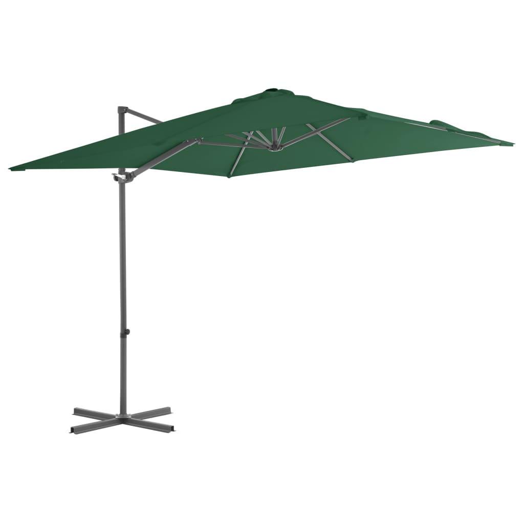 Ombrellone a Sbalzo con Palo in Acciaio 250x250 cm Verde cod mxl 20538