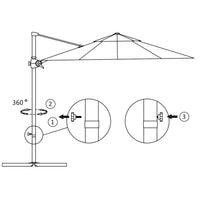 Ombrellone a Sbalzo con Palo in Acciaio 300 cm Sabbia  cod mxl 6556