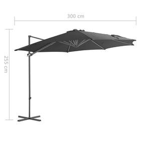 Ombrellone a Sbalzo con Palo in Acciaio Antracite 300 cm cod mxl 17234