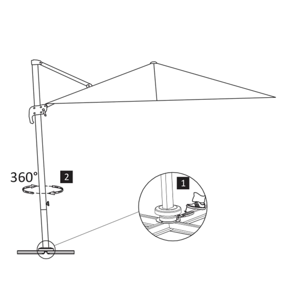 Ombrellone a Sbalzo Palo in Alluminio 400x300 cm Grigio Talpa 44639