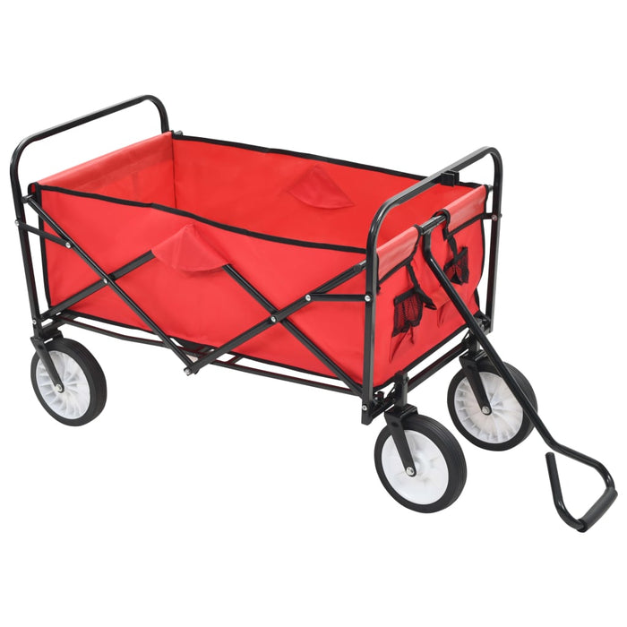 Carrello Pieghevole a Mano in Acciaio Rosso 143778