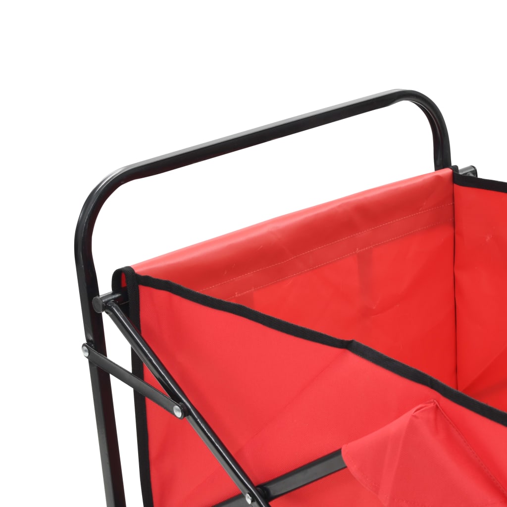 Carrello Pieghevole a Mano in Acciaio Rosso 143778