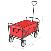 Carrello Pieghevole a Mano in Acciaio Rosso 143778