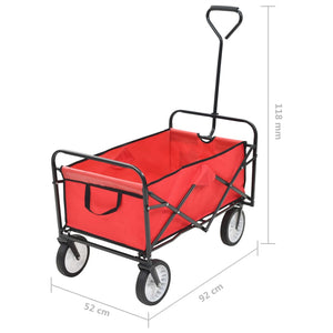 Carrello Pieghevole a Mano in Acciaio Rosso 143778