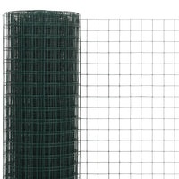 Recinzione in Rete per Pollaio in Acciaio e PVC 25x1,5 m Verde cod mxl 55381