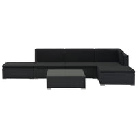 Set Divani da Giardino 6 pz con Cuscini in Polyrattan Nero 44595