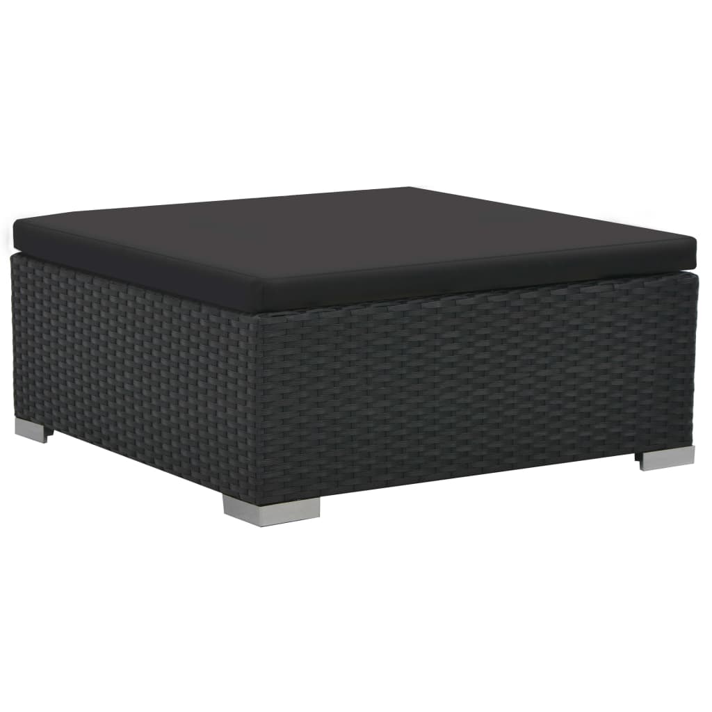 Set Divani da Giardino 6 pz con Cuscini in Polyrattan Nero 44595