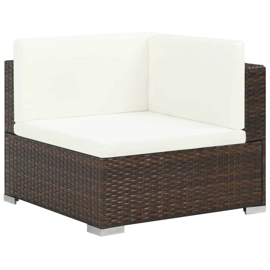 Set Divani da Giardino 7 pz con Cuscini in Polyrattan Marrone cod mxl 35370