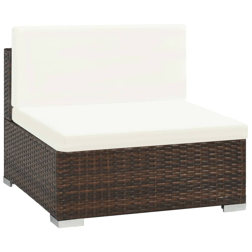 Set Divani da Giardino 7 pz con Cuscini in Polyrattan Marrone cod mxl 35370