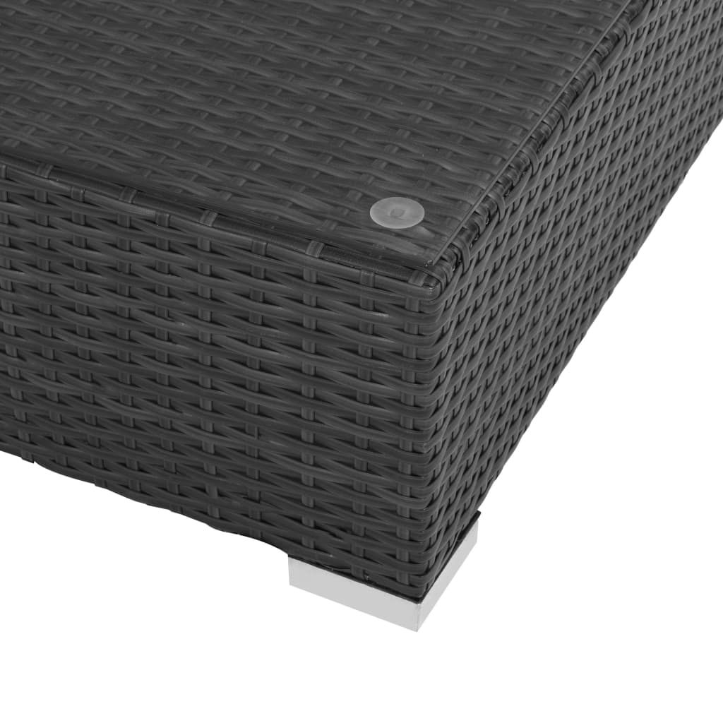 Set Divani da Giardino 7 pz con Cuscini in Polyrattan Nero 44599