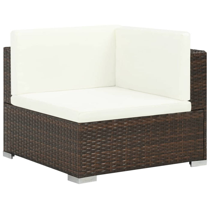 Set Divani da Giardino 6 pz con Cuscini in Polyrattan Marrone 44603