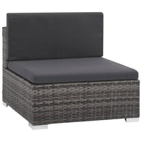 Set Divani da Giardino 6 pz con Cuscini in Polyrattan Grigio 44604